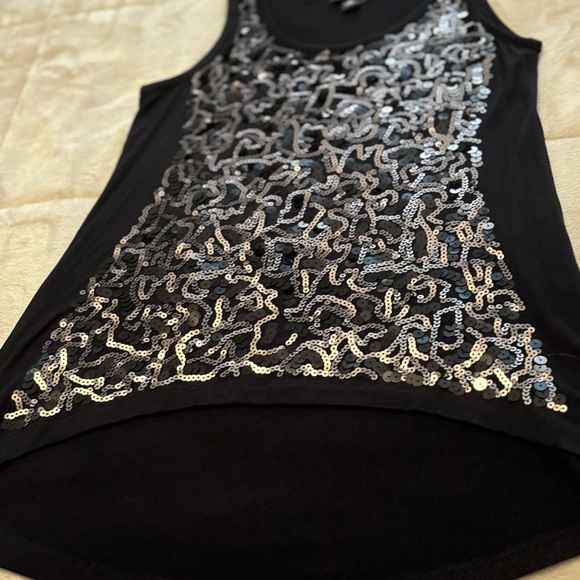 Nicole by Nicole Miller black sequined tunic top - Picture 4 of 7